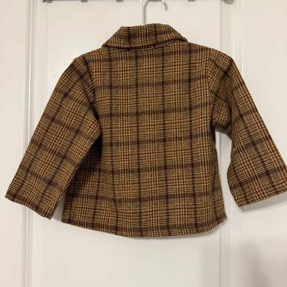 SHEIN Brown Tan Plaid Dress Coat Set Girls Size 2T - Picture 7 of 11